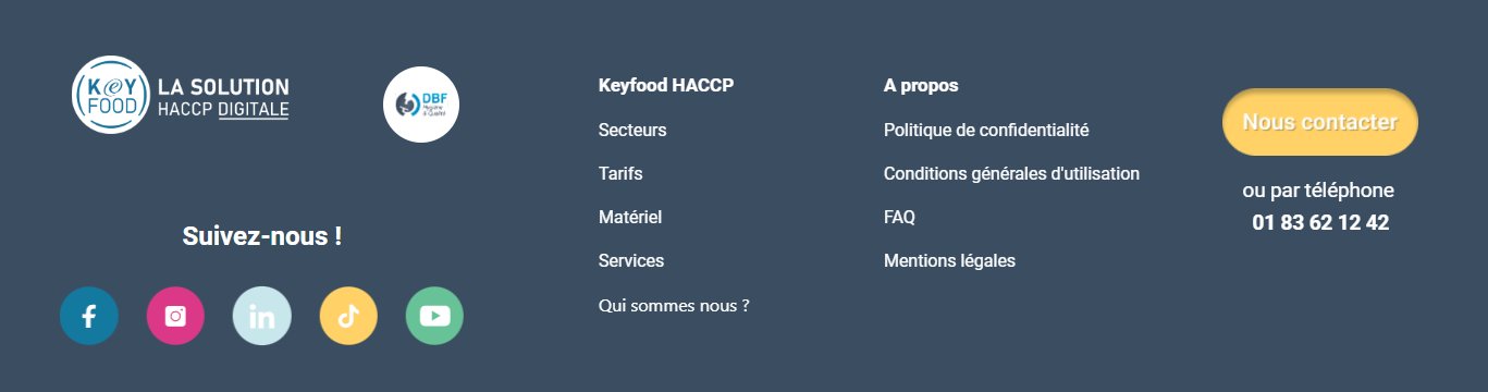 Footer Keyfood après refonte